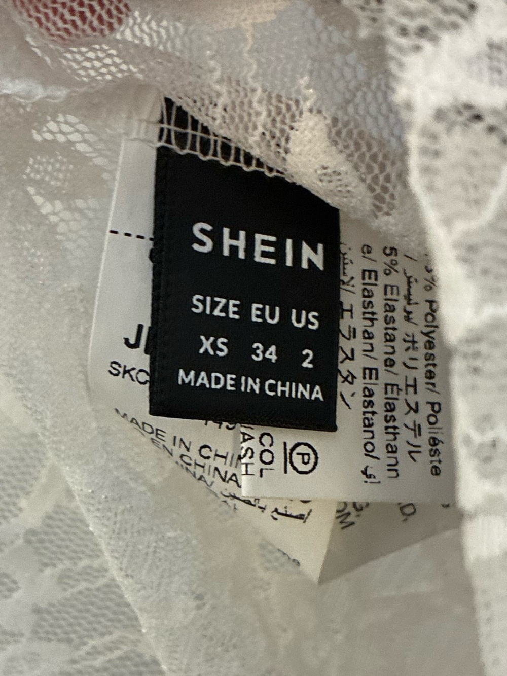 SHEIN White Lace Cropped Bralette Cami Black‎ Straps XS Cowl Neck Floral Trim - Picture 3 of 4